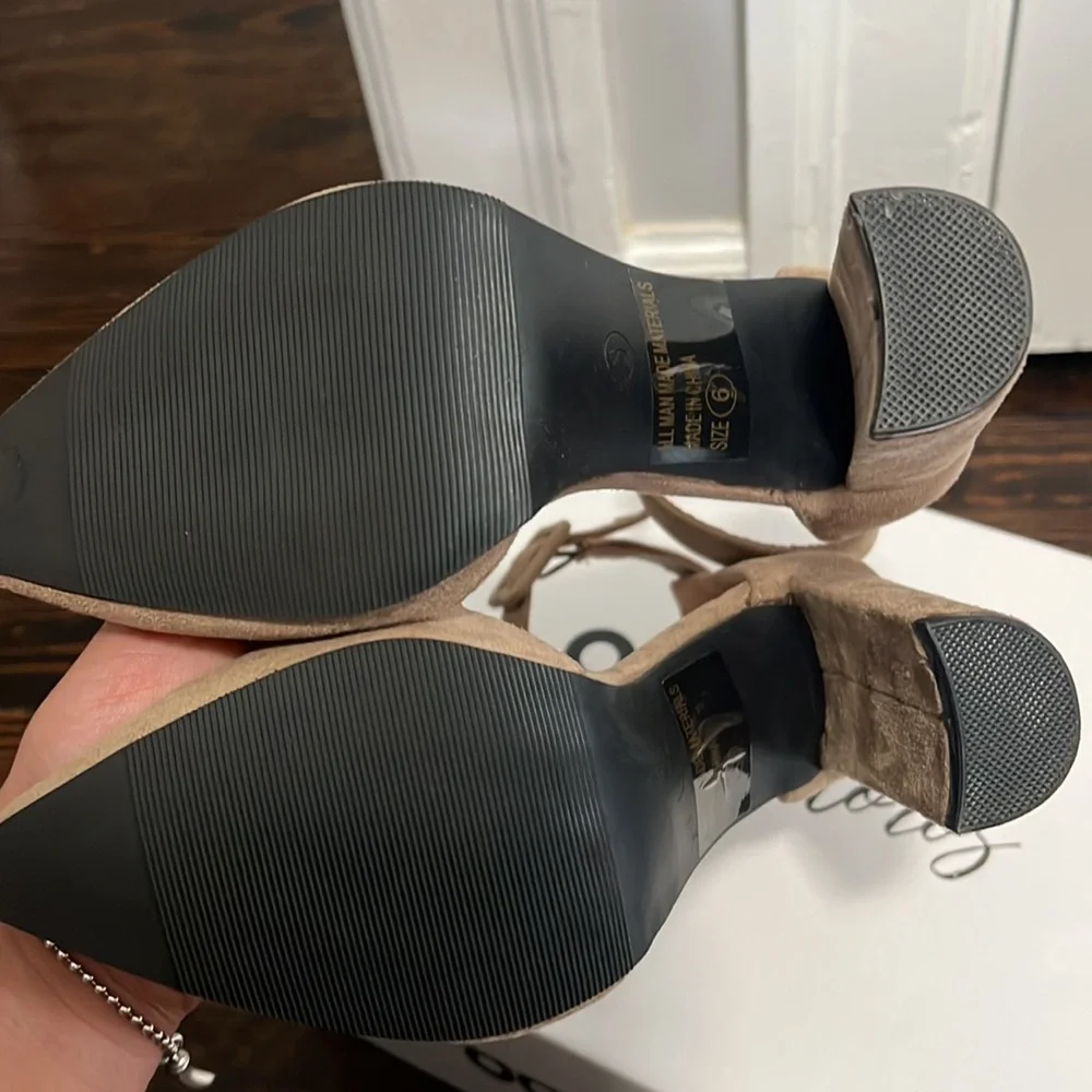 FAUX SUEDE POINTED HEEL - TAUPE - Picture 7 of 7